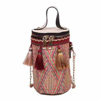 Ženska bucket torba 2024, korejskog stila, s resom, crossbody, PU