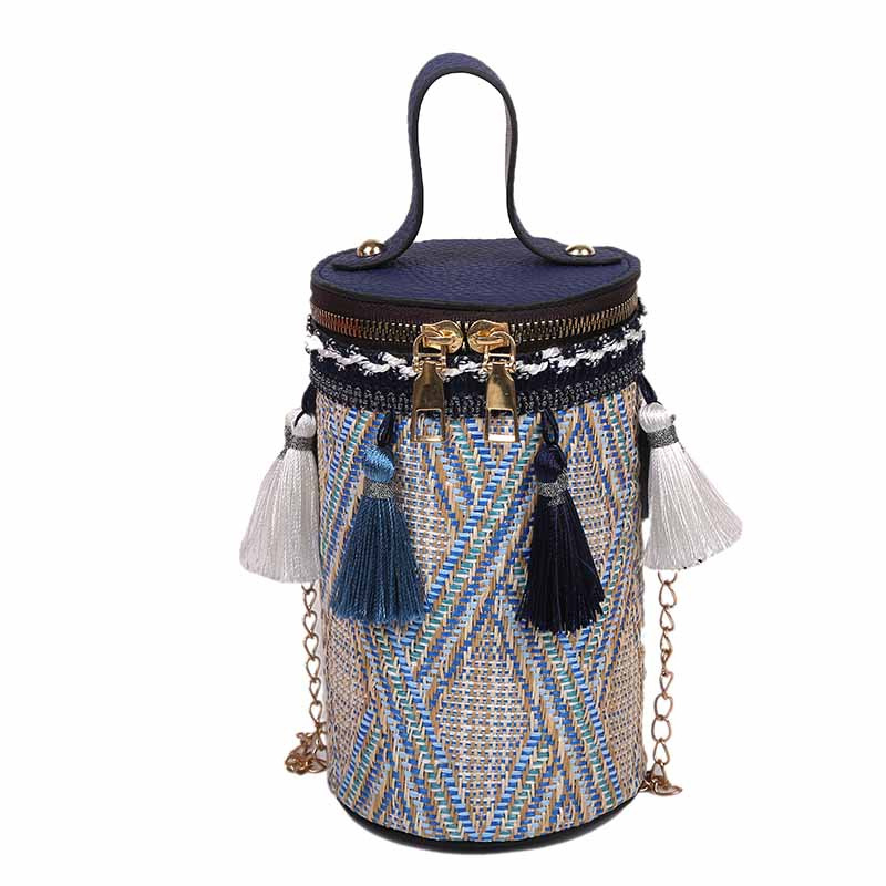 Ženska bucket torba 2024, korejskog stila, s resom, crossbody, PU