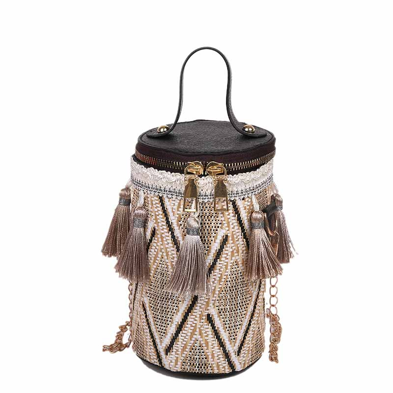 Ženska bucket torba 2024, korejskog stila, s resom, crossbody, PU