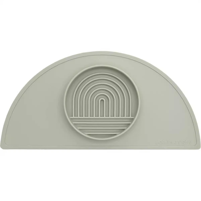 Covoraș silicon pentru copii, în formă de semi-cerc, gros, culoare solidă, izolație termică, antiderapant, rezistent la uzură, ușor de curățat