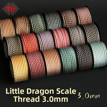 Dragon Knot Malá drakova šupina línia – 3 mm mercerizovaný polyesterový šnúra, šperkový kábel, zlatá farba