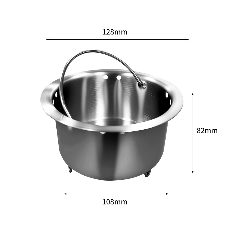 Bol pentru aburi pentru hrana bebelușilor, cu mâner, din oțel inoxidabil 304, tavă de aburi alimentară, bol pentru aburi ou, bol de aburi pentru orez acasă