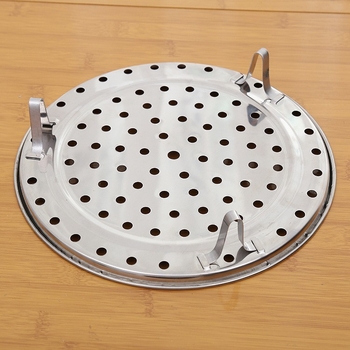 Raft de aburi din oțel inoxidabil, multifuncțional, cu tavă de aburi pe trei picioare și coș de aburi pentru chifle și legume