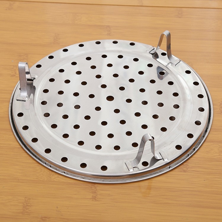 Raft de aburi din oțel inoxidabil, multifuncțional, cu tavă de aburi pe trei picioare și coș de aburi pentru chifle și legume