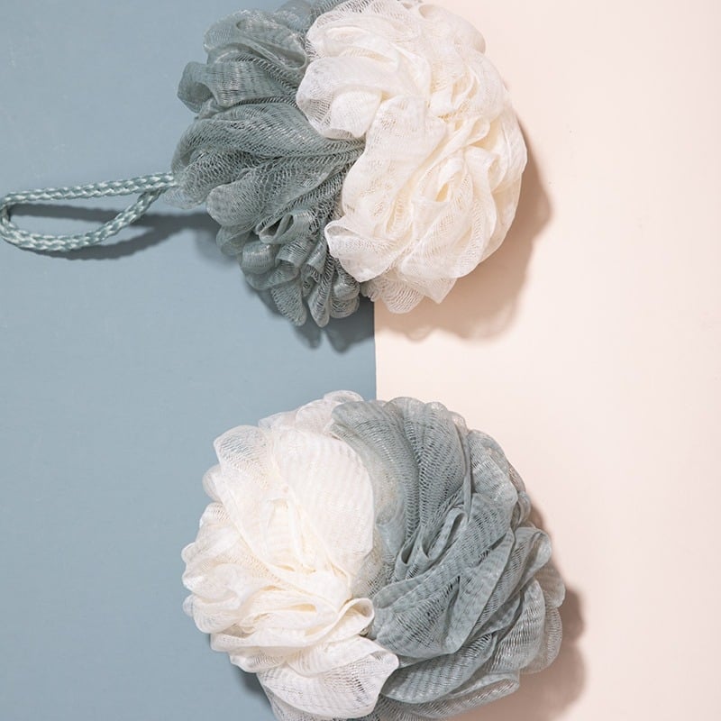 Minge de baie din nylon, cu design floral, pentru curățare corporală