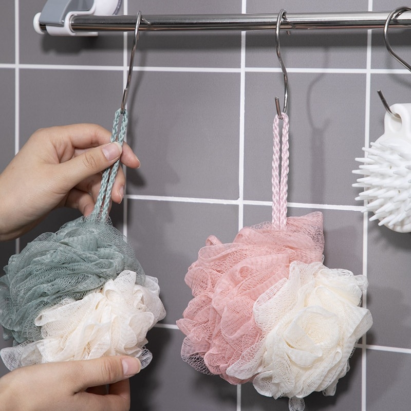 Minge de baie din nylon, cu design floral, pentru curățare corporală