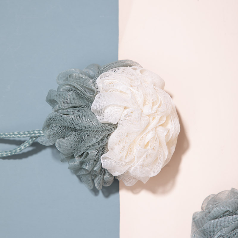 Minge de baie din nylon, cu design floral, pentru curățare corporală