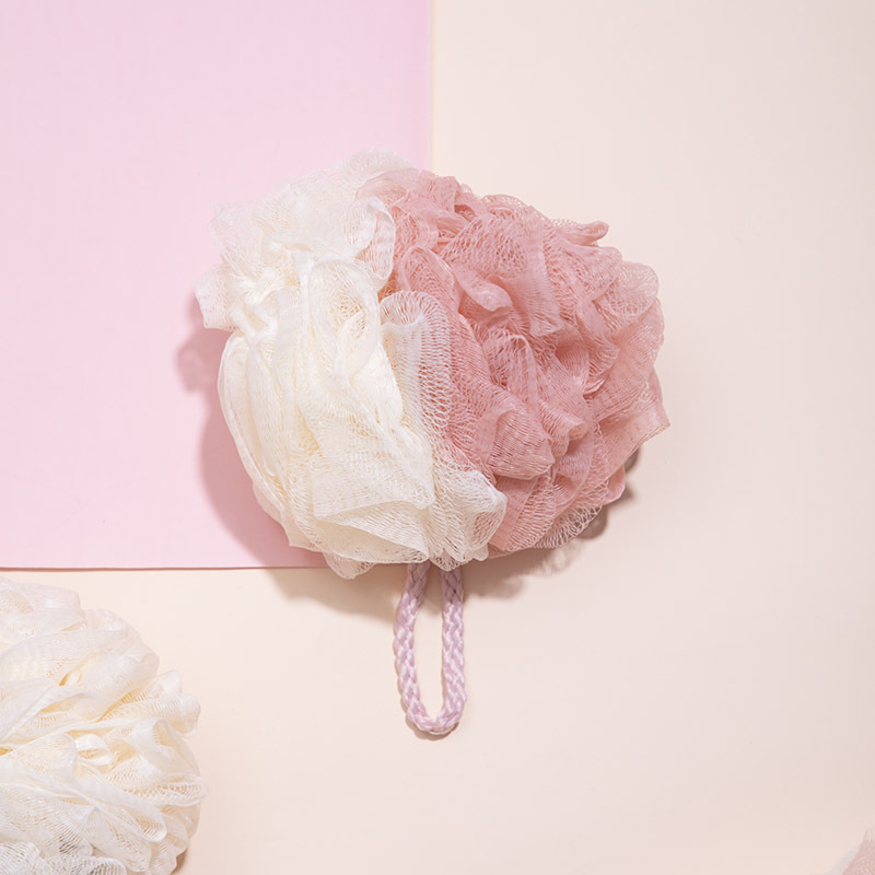 Minge de baie din nylon, cu design floral, pentru curățare corporală