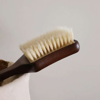 Perie de baie cu peri de porc sălbatic, mâner din lemn de abanos, peri moi, mâner lung pentru curățarea spatelui, prosop de exfoliere manual