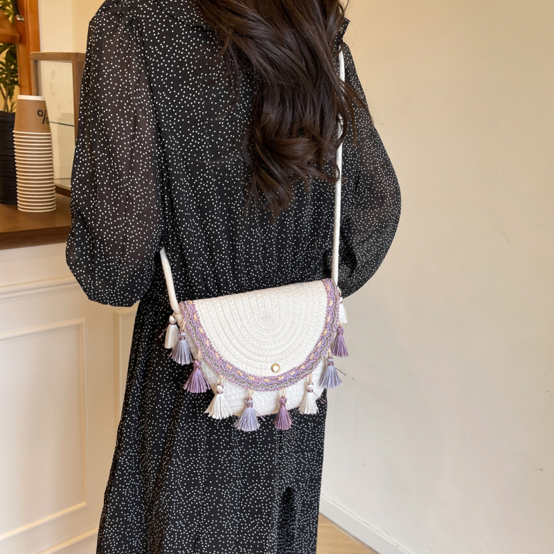 2026 nova etnička tkana torbica s resicama, boho stil, crossbody od slame za žene