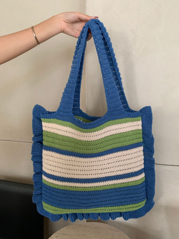 Nova vintage pletena torba, ručno izrađena ženska tote torba za rame