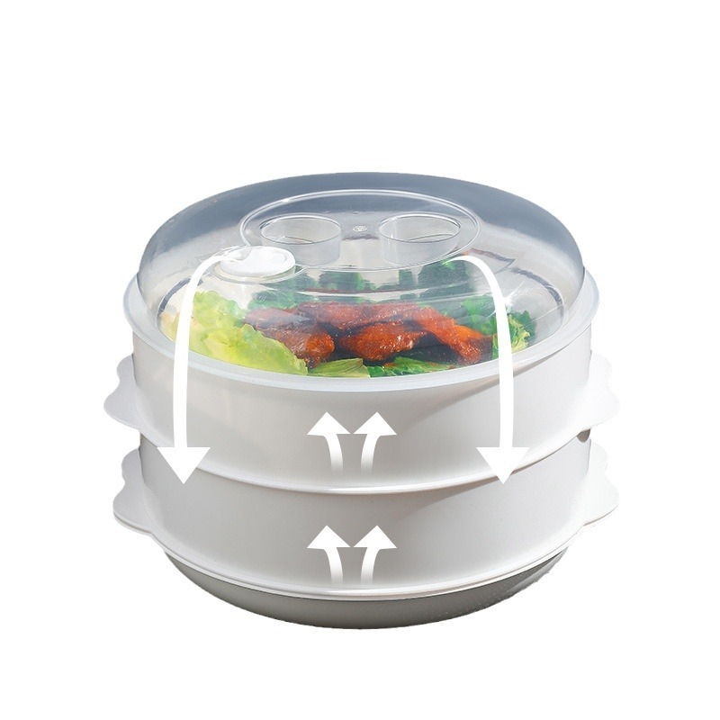 Steamer pentru microunde, calitate alimentară, coș de aburi multistrat
