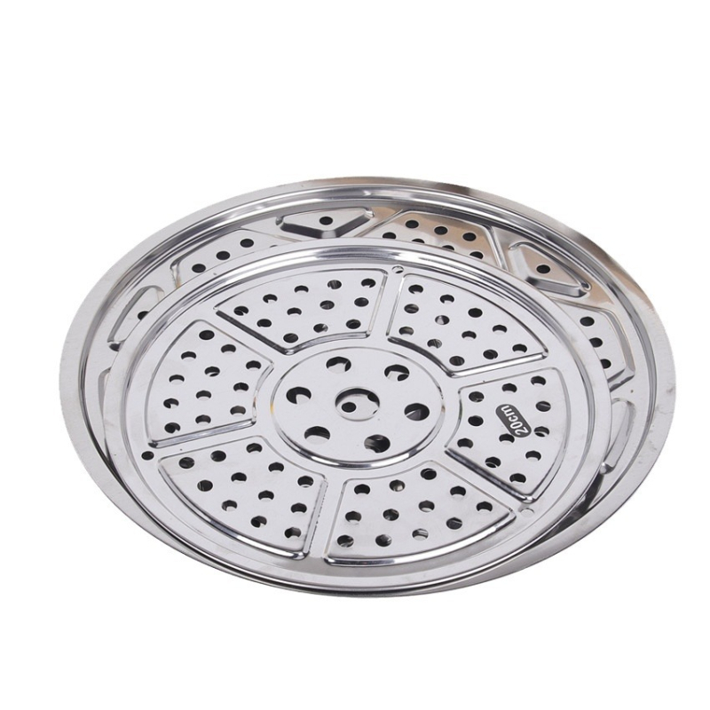 Tavă de aburi din oțel inoxidabil 410, 18–60 cm, dimensiune completă pentru aburitoare de uz casnic și comercial, coș rotund de aburi îngroșat