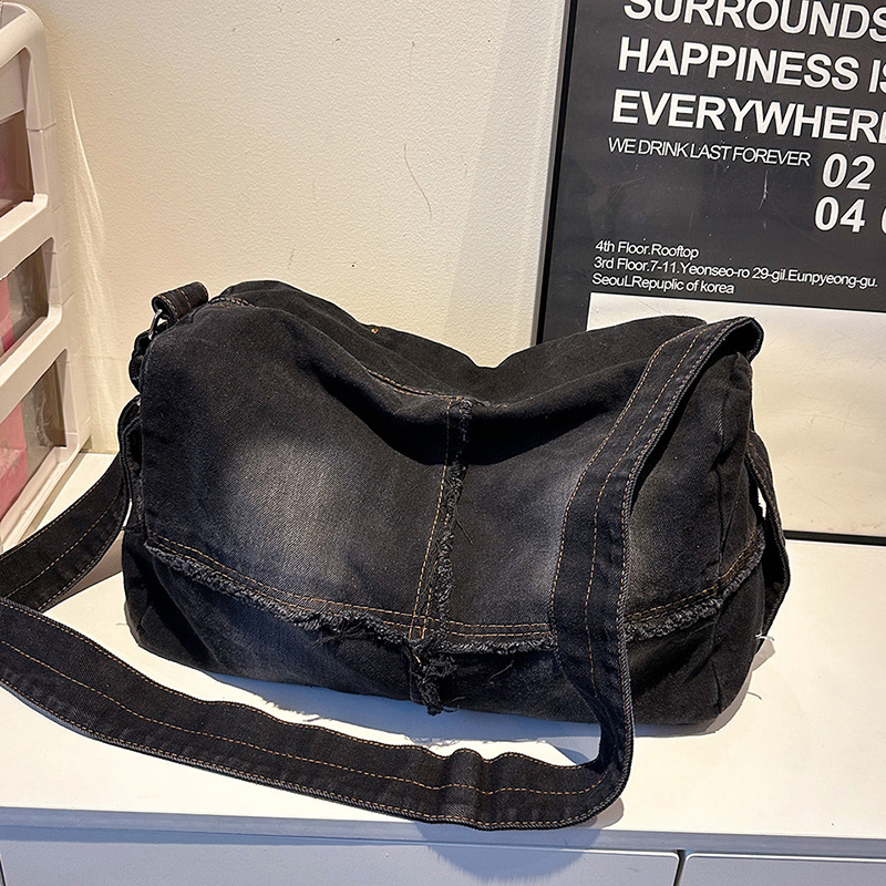 Ženska denim torbica s crossbody remenom, velika kapaciteta, svakodnevna upotreba, stil 2025