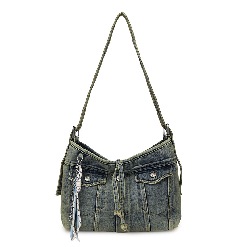 Ženska denim torba inspirirana japanskim retro stilom, vrhunski dojam, velika kapaciteta, crossbody torba