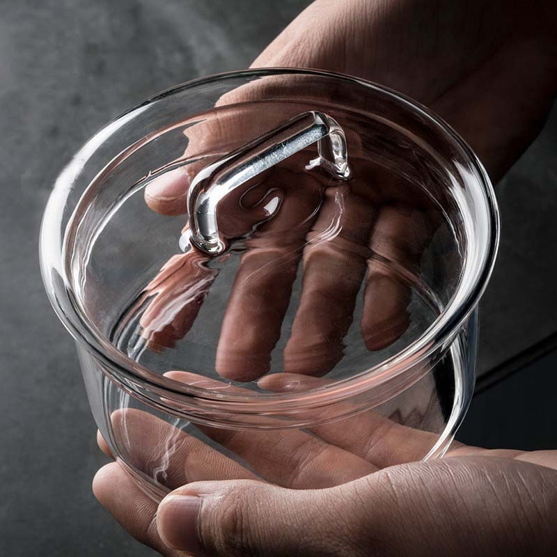 Magas boroszilikát üvegből készült salátás tál fedővel, tárolóedény és gabonatároló palack, 400 ml
