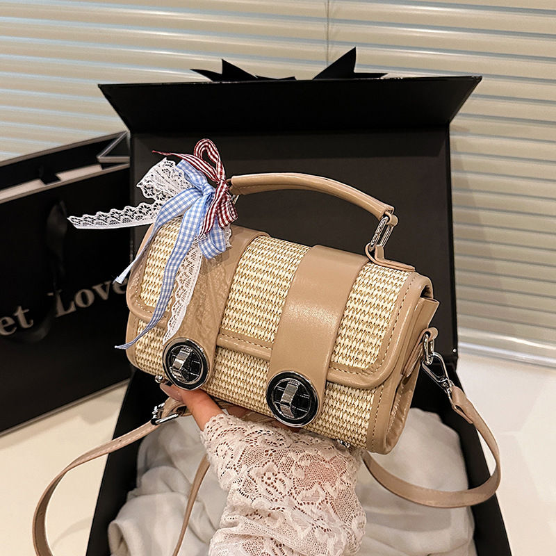 PU tkaná crossbody torba u stilu odmora, jednostavna i moderna ženska torba za rame