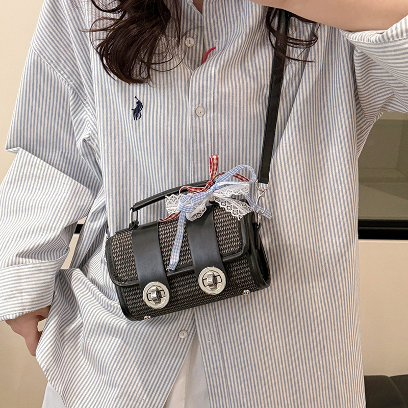 PU tkaná crossbody torba u stilu odmora, jednostavna i moderna ženska torba za rame