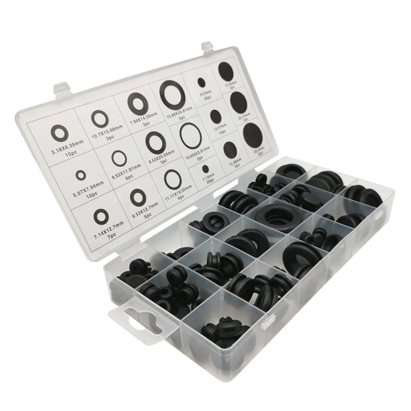 Set de 125 garnituri O-ring pentru sistemul de climatizare auto, rezistente la temperaturi înalte și presiune înaltă, ambalat într-o cutie pentru reparații