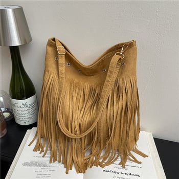Nova ženska torba s tasselom, minimalistički dizajn, velika kapaciteta, preko ramena ili crossbody, korejskog stila