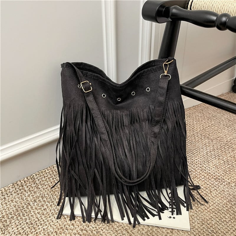 Nova ženska torba s tasselom, minimalistički dizajn, velika kapaciteta, preko ramena ili crossbody, korejskog stila