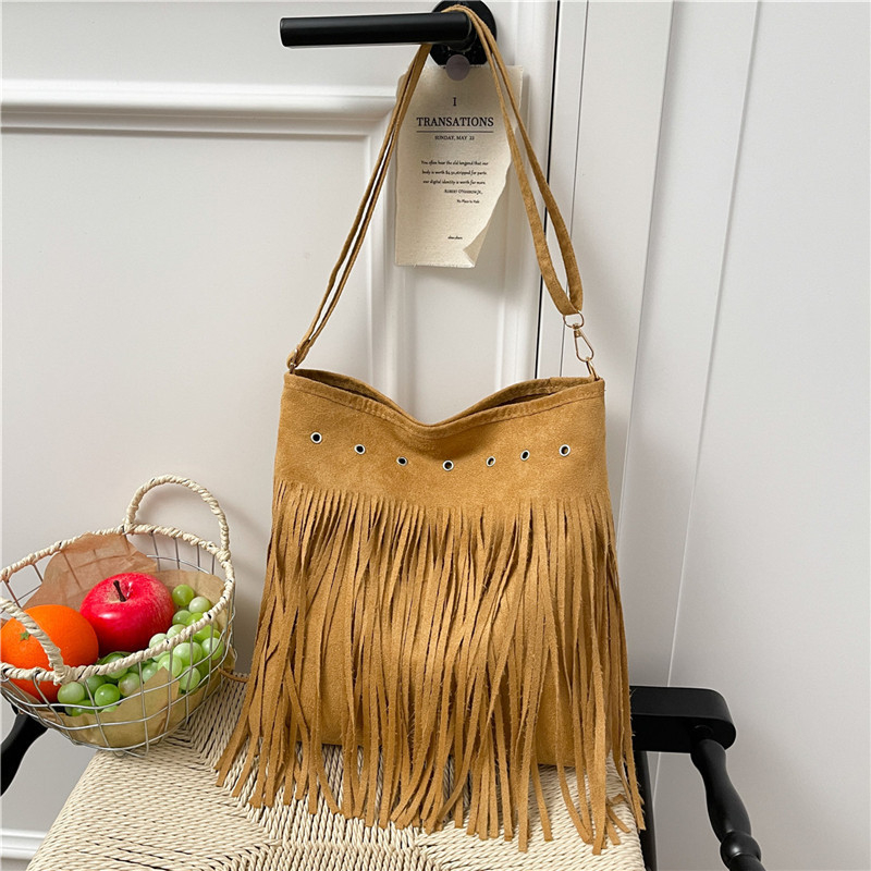 Nova ženska torba s tasselom, minimalistički dizajn, velika kapaciteta, preko ramena ili crossbody, korejskog stila