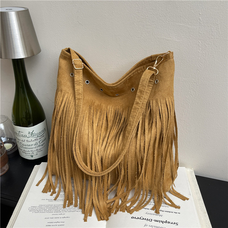 Nova ženska torba s tasselom, minimalistički dizajn, velika kapaciteta, preko ramena ili crossbody, korejskog stila