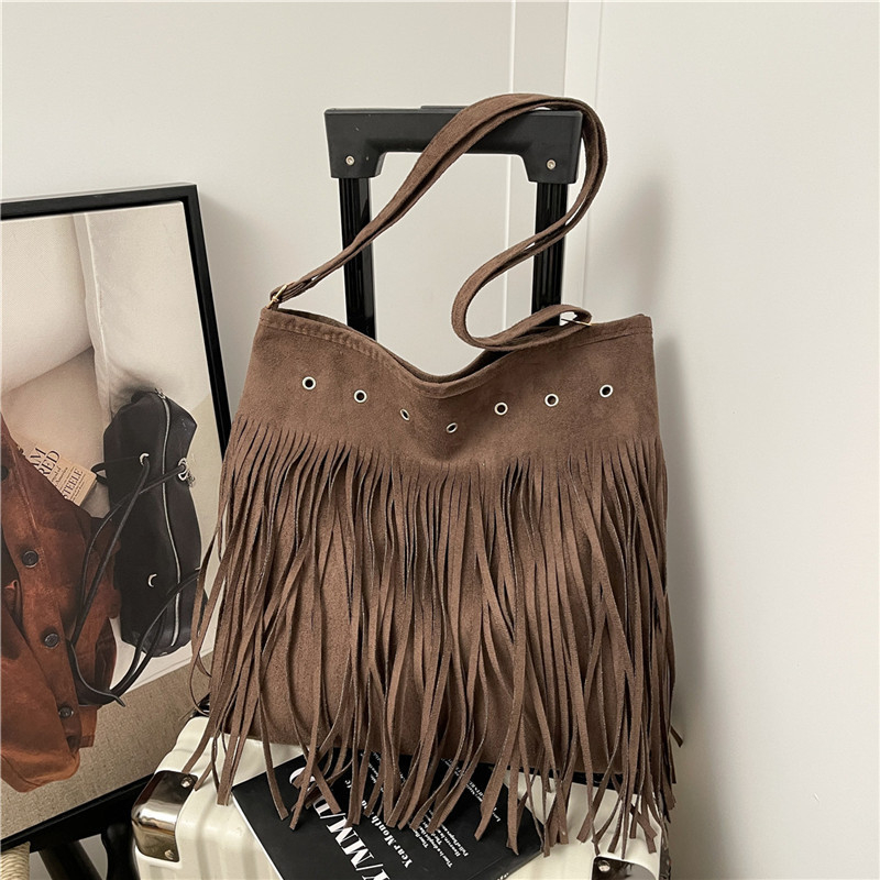 Nova ženska torba s tasselom, minimalistički dizajn, velika kapaciteta, preko ramena ili crossbody, korejskog stila