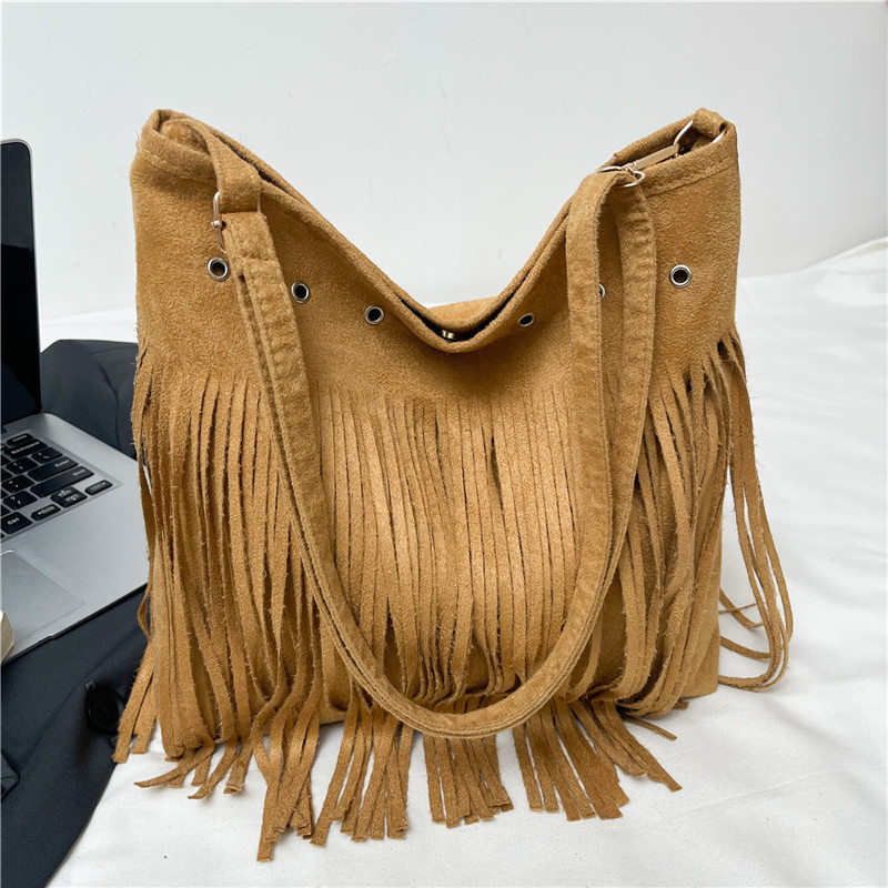 Nova ženska torba s tasselom, minimalistički dizajn, velika kapaciteta, preko ramena ili crossbody, korejskog stila