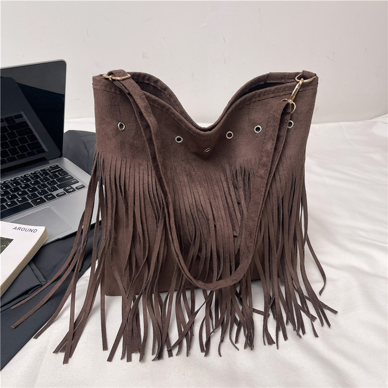 Nova ženska torba s tasselom, minimalistički dizajn, velika kapaciteta, preko ramena ili crossbody, korejskog stila