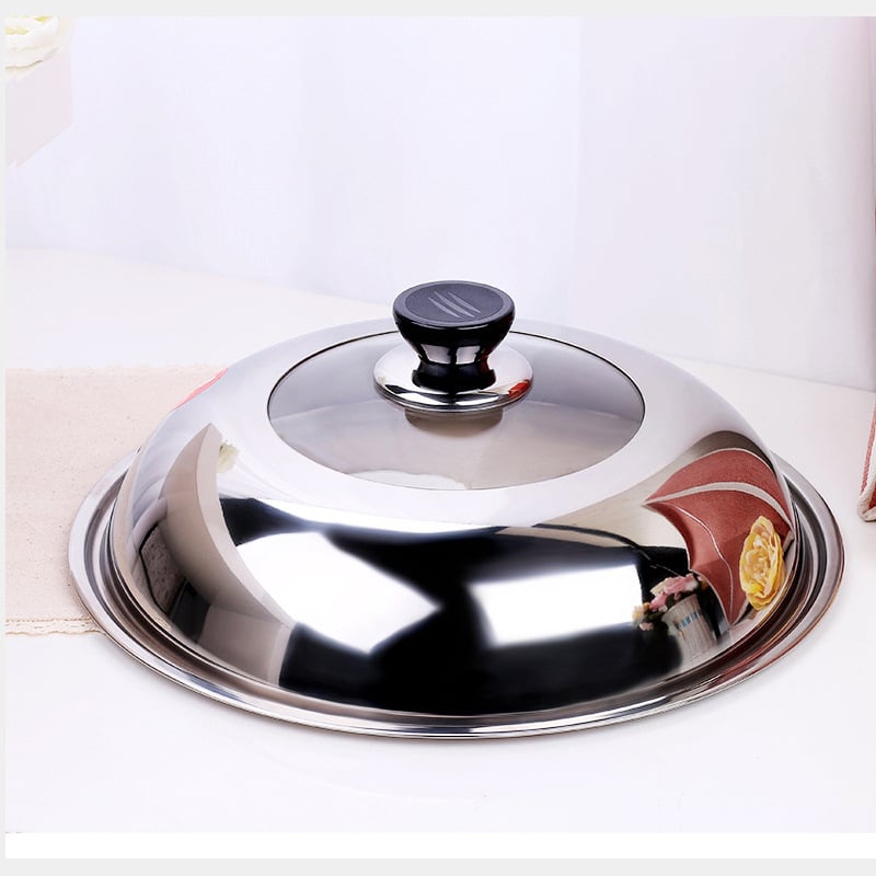 Capac de oală din oțel inoxidabil, transparent, înalt și gros, potrivit pentru wok și aburi, utilizare casnică, diametre 24/26/30/32 cm