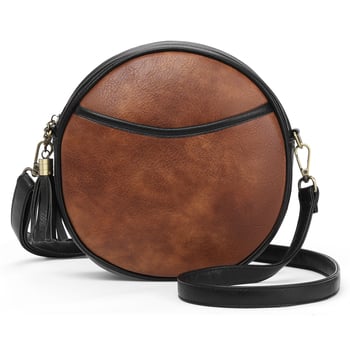 Ženska crossbody torbica, retro europsko-američki stil, mala okrugla torbica sa zatvaračem i resicom