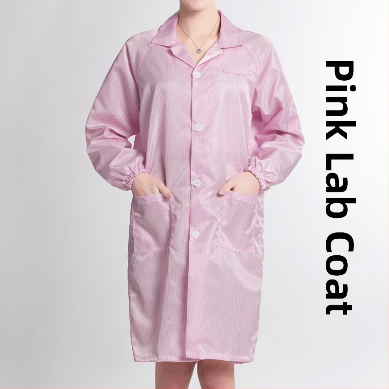 Antistatický dlhý odev do čistých priestorov, unisex, modro-biely