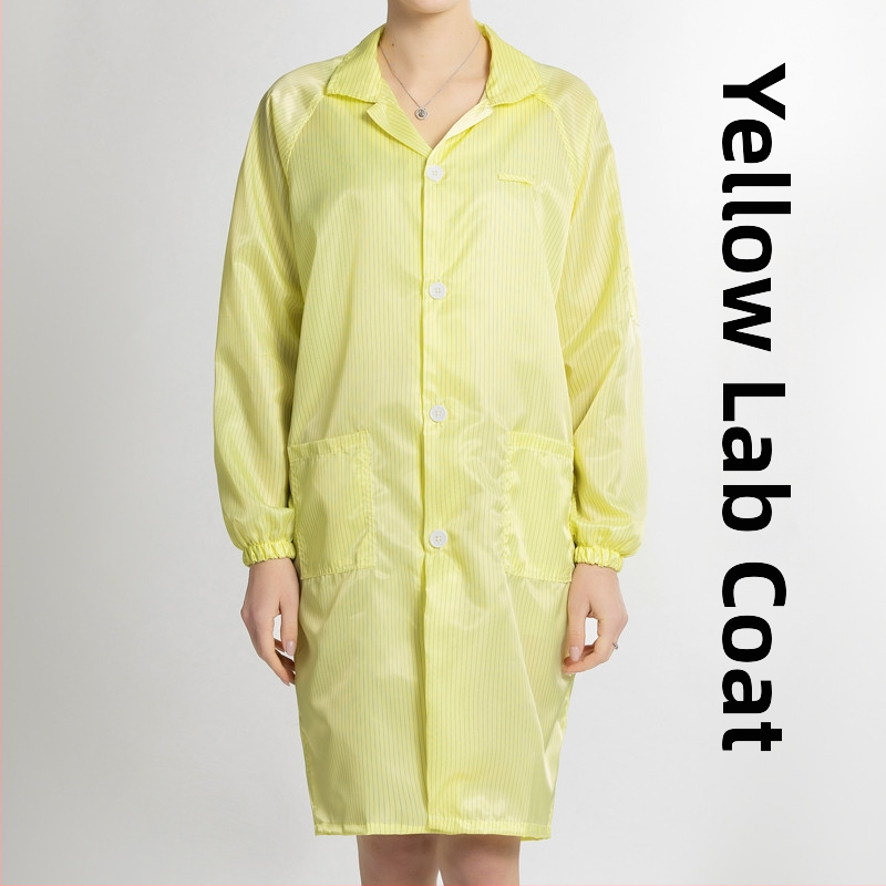 Antistatický dlhý odev do čistých priestorov, unisex, modro-biely