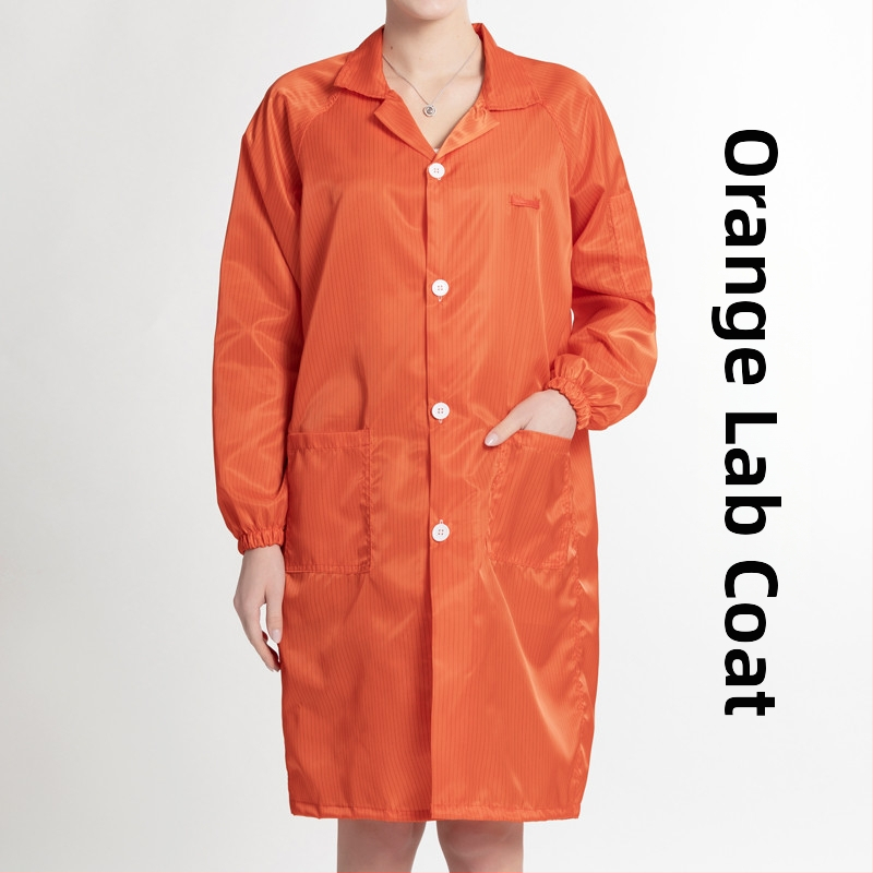 Antistatický dlhý odev do čistých priestorov, unisex, modro-biely