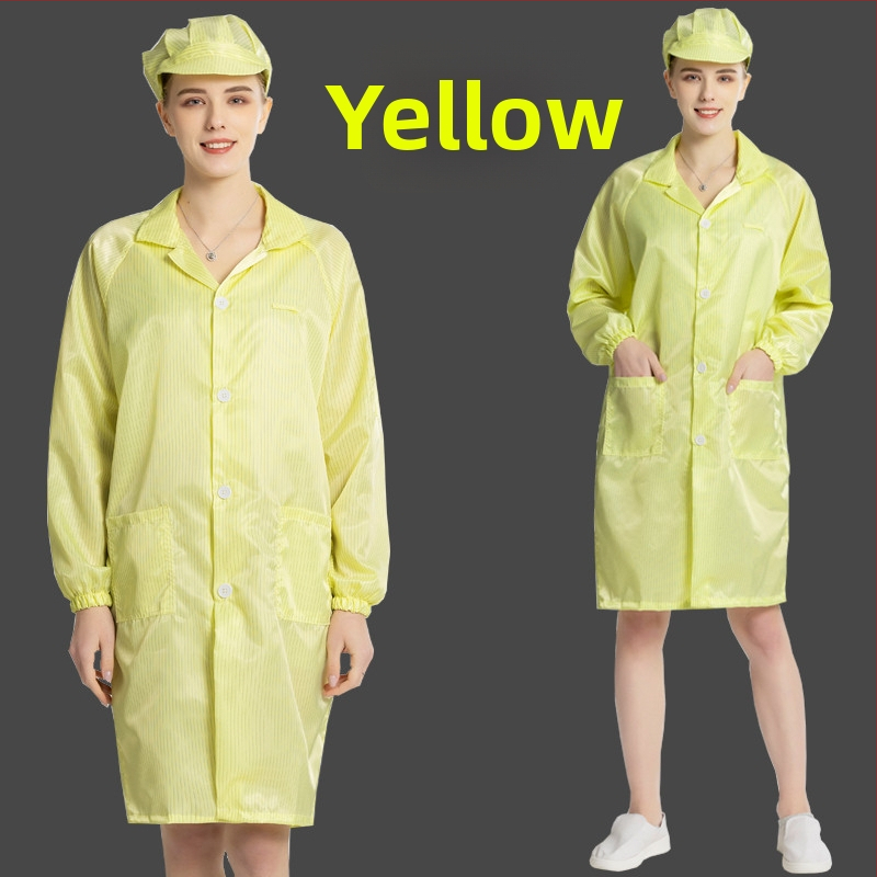 Antistatický dlhý odev do čistých priestorov, unisex, modro-biely