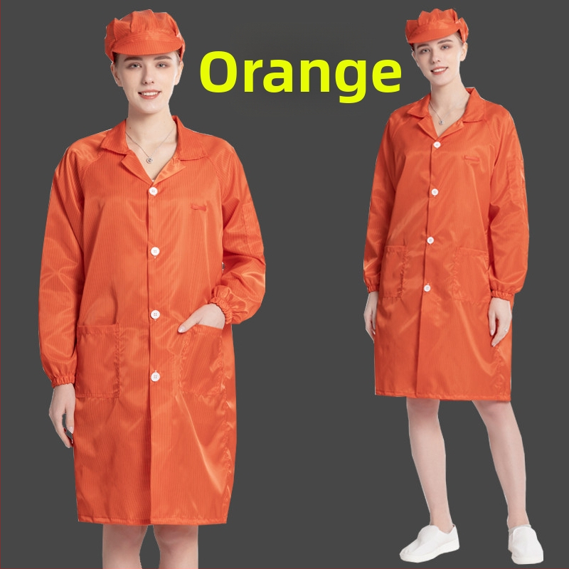Antistatický dlhý odev do čistých priestorov, unisex, modro-biely