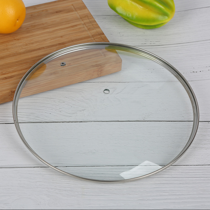 Capac de oală din sticlă temperată, transparent, rotund, universal, rezistent la temperaturi înalte