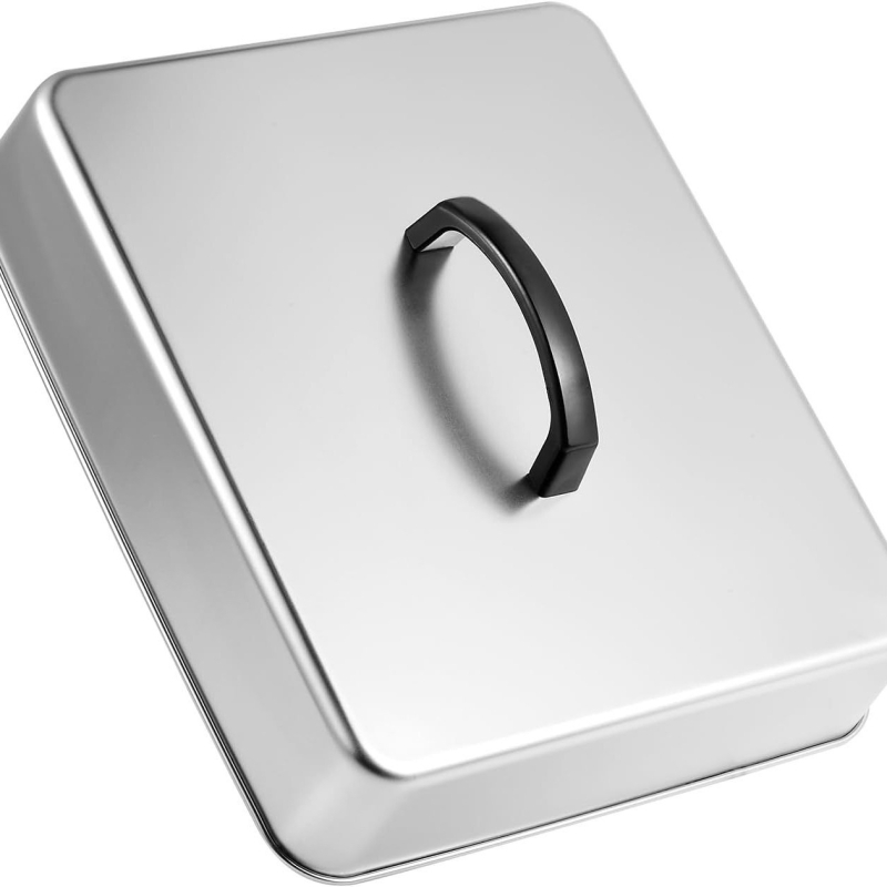 Accesorii pentru tavă de copt – capac dreptunghiular greu, din oțel inoxidabil, pentru topirea brânzei, și capac de aburi
