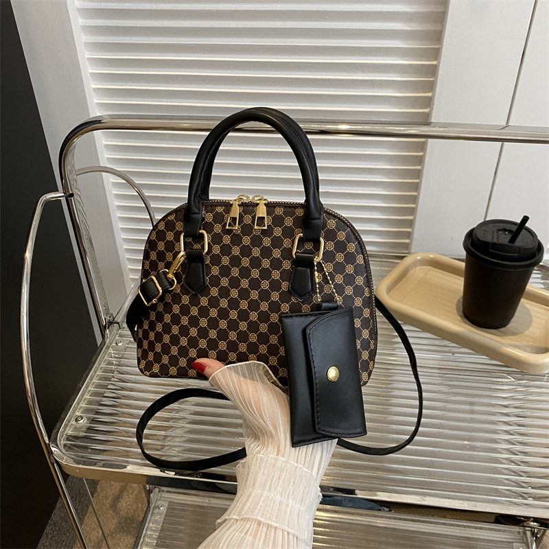Školjkasta torba s kontrastnim bojama, 2023 retro otisak, ženska torba preko ramena i crossbody, jednostavan casual stil
