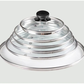 Capac de wok în formă de G, sticlă temperată, fără mâner