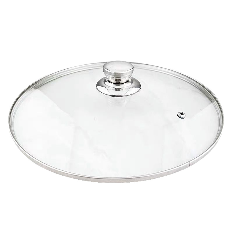 Capac de wok în formă de G, sticlă temperată, fără mâner