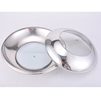 Capac de oală din oțel inoxidabil cu geam termorezistent transparent, dimensiuni 20–40 cm, posibilitate gravură laser pentru logo