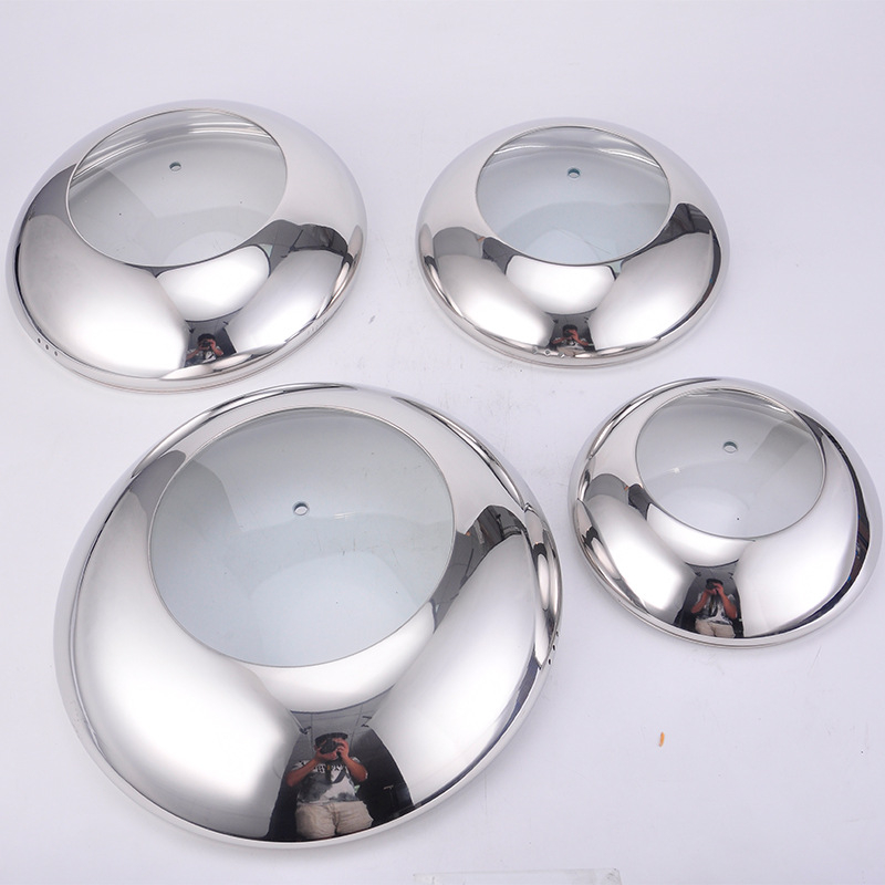 Capac de oală din oțel inoxidabil cu geam termorezistent transparent, dimensiuni 20–40 cm, posibilitate gravură laser pentru logo