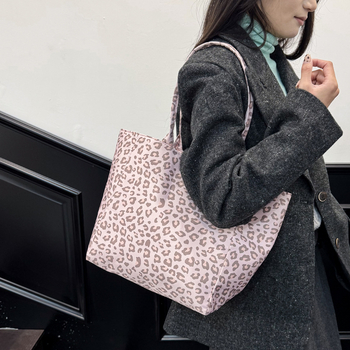 Leopard uzorak Oxford torba za djevojke, retro europsko-američki stil, casual nošenje preko ramena i crossbody, velika zapremina