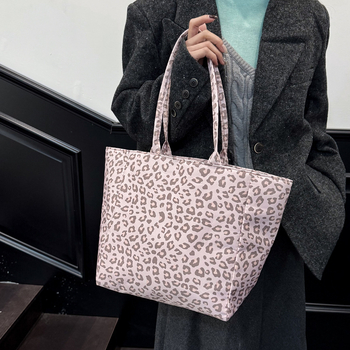 Leopard uzorak Oxford torba za djevojke, retro europsko-američki stil, casual nošenje preko ramena i crossbody, velika zapremina