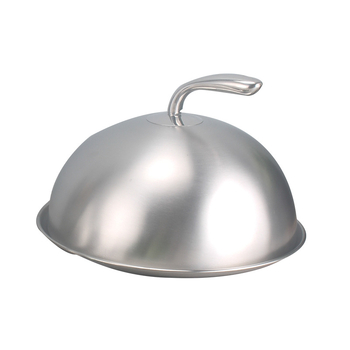 Capac din oțel inoxidabil placat cu aur pentru plăci metalice de stil occidental, cu partea superioară rotunjită și încovoiată, capac înalt, 12–32 cm, Rongfeng.