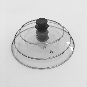 Capac din sticlă temperată în formă de C, transparent și îngroșat, pentru uz casnic, potrivit pentru oale cu aburi, oale de supă, oale electrice, universal