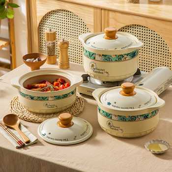 Caserolă ceramică în stil japonez pentru aragaz, rezistentă la temperaturi înalte, fără fisuri, oală de supă