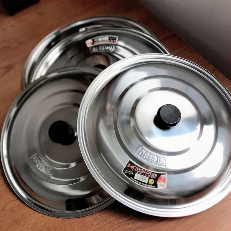Capac de oală din oțel inoxidabil, universal rotund, îngroșat, multifuncțional, pentru gătit acasă, dimensiuni 30–40 cm